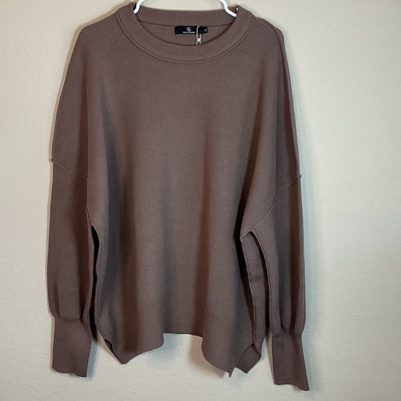 LILLUSORY Sweaters - Lillusory Oversized Ribbed Sweater XL NWT Neutral Lounge Pullover